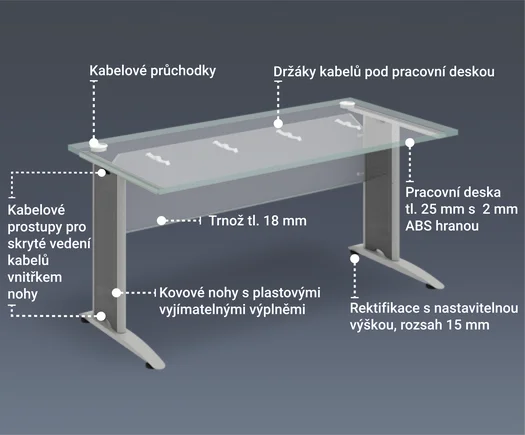 Kancelářské stoly Hobis Cross – nadčasový design